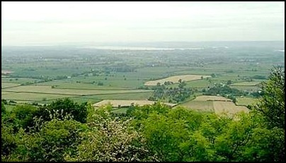 The view from Harefield Beacon with the River Severn in the distance